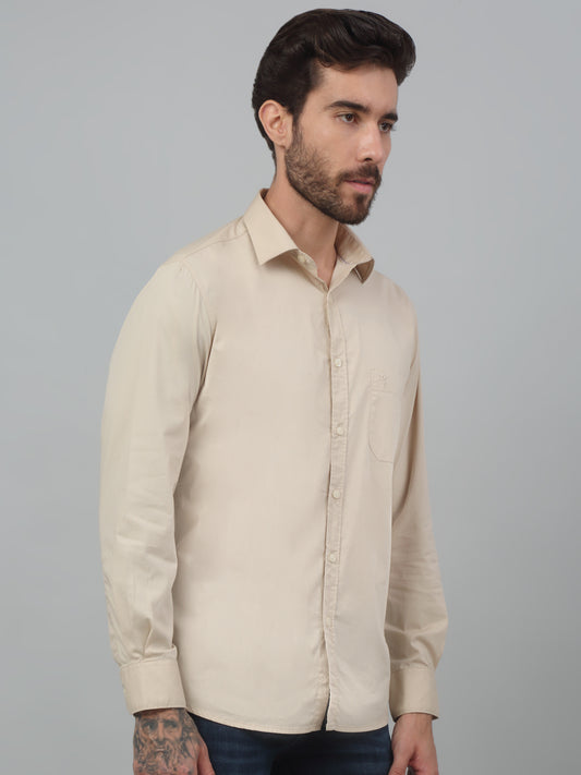 Casual Shirt for Men | Breathable & Soft with Color Fastness Regular Fit Spread Collar Neck Cotton Blend Fabric Solid Pattern