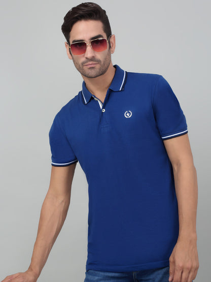 Men's Royal Blue Polo neck Half Sleeve T-Shirt