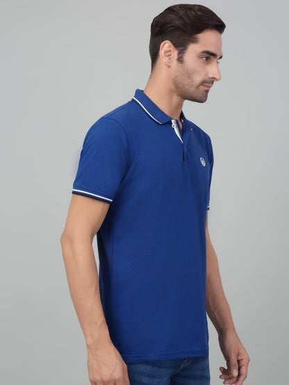 Men's Royal Blue Polo neck Half Sleeve T-Shirt