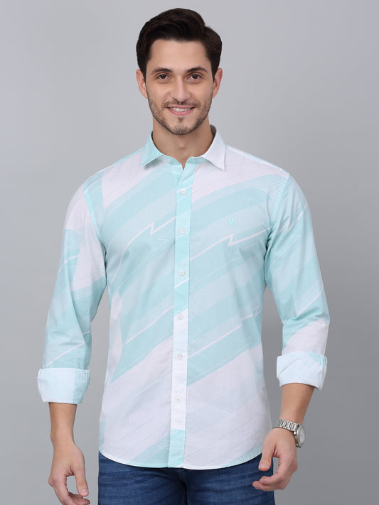 Casual Shirt for Men | Breathable & Soft with Color Fastness Regular Fit Spread Collar Neck Cotton Fabric Printed Pattern