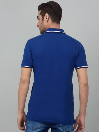 Men's Royal Blue Polo neck Half Sleeve T-Shirt