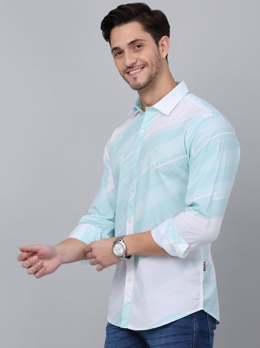 Casual Shirt for Men | Breathable & Soft with Color Fastness Regular Fit Spread Collar Neck Cotton Fabric Printed Pattern