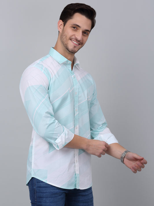 Casual Shirt for Men | Breathable & Soft with Color Fastness Regular Fit Spread Collar Neck Cotton Fabric Printed Pattern
