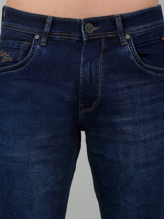 Denim Jeans for Men l Breathable & Soft with Color Fastness Ultra Narrow Fit Cotton Fabric Solid Pattern Button Closure