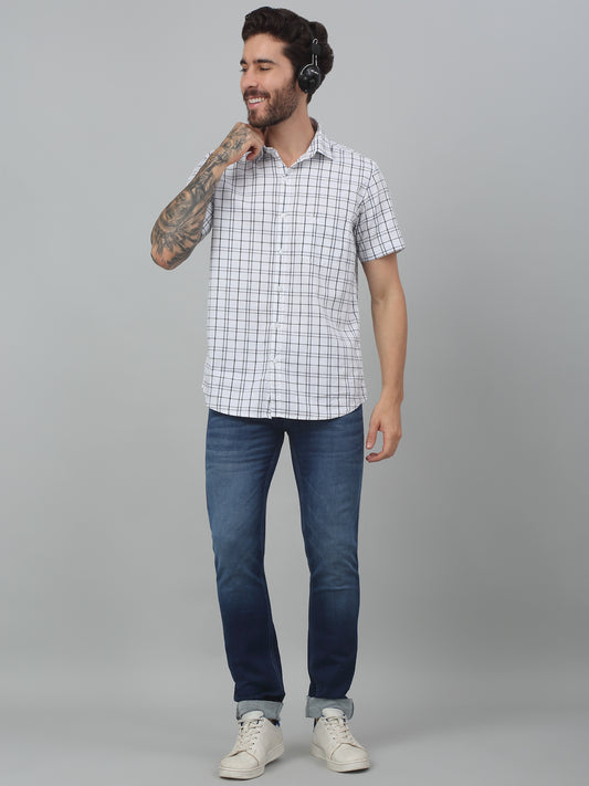 Denim Jeans for Men l Breathable & Soft with Color Fastness Ultra Narrow Fit Cotton Fabric Solid Pattern Button Closure