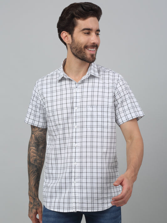Casual Shirt for Men | Breathable & Soft with Color Fastness Regular Fit Spread Collar Neck Cotton Fabric Checkered Pattern