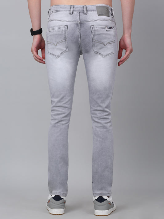 Denim Jeans for Men l Breathable & Soft with Color Fastness Ultra Narrow Fit Cotton Fabric Solid Pattern Button Closure