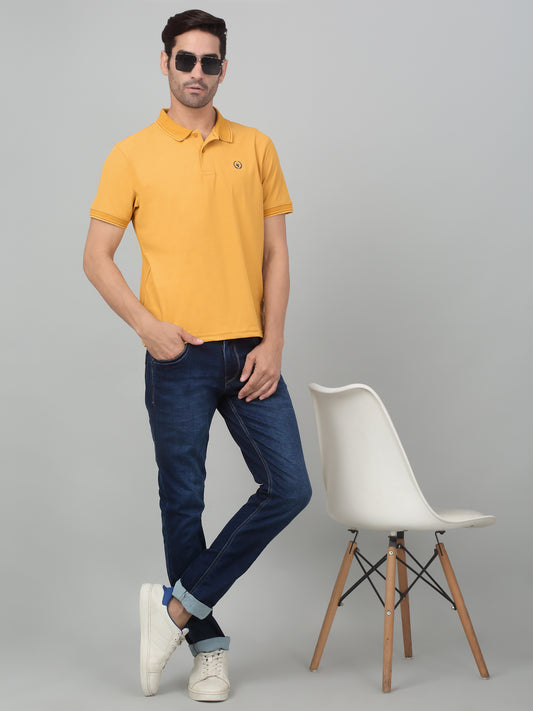 Denim Jeans for Men l Breathable & Soft with Color Fastness Ultra Narrow Fit Cotton Fabric Solid Pattern Button Closure