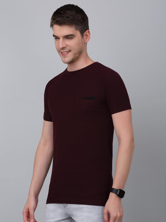 T-Shirt for Men | Breathable & Soft with Color Fastness Regular Fit Round Neck Poly Cotton Fabric Solid Pattern