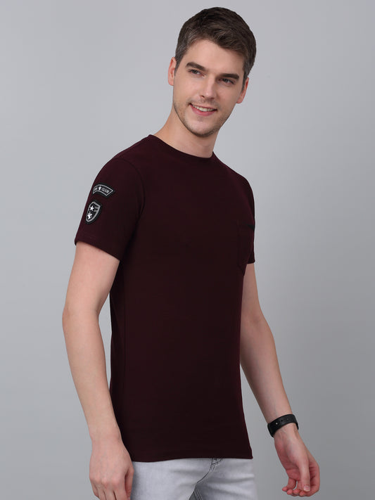 T-Shirt for Men | Breathable & Soft with Color Fastness Regular Fit Round Neck Poly Cotton Fabric Solid Pattern