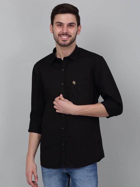 Casual Shirt for Men | Breathable & Soft with Color Fastness Regular Fit Spread Collar Neck Cotton Fabric Solid Pattern