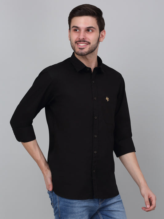 Casual Shirt for Men | Breathable & Soft with Color Fastness Regular Fit Spread Collar Neck Cotton Fabric Solid Pattern