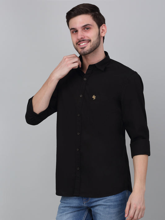 Casual Shirt for Men | Breathable & Soft with Color Fastness Regular Fit Spread Collar Neck Cotton Fabric Solid Pattern