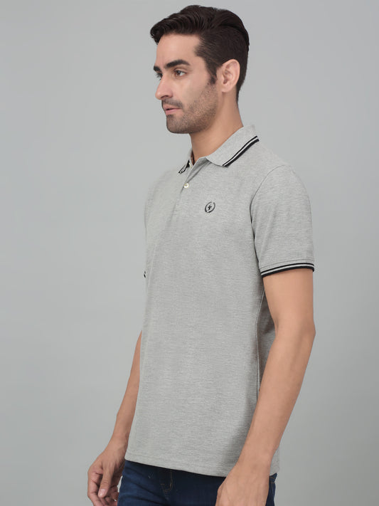 T-Shirt for Men | Breathable & Soft with Color Fastness Regular Fit Polo Neck Poly Cotton Fabric Solid Pattern