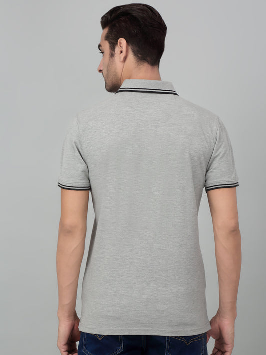 T-Shirt for Men | Breathable & Soft with Color Fastness Regular Fit Polo Neck Poly Cotton Fabric Solid Pattern