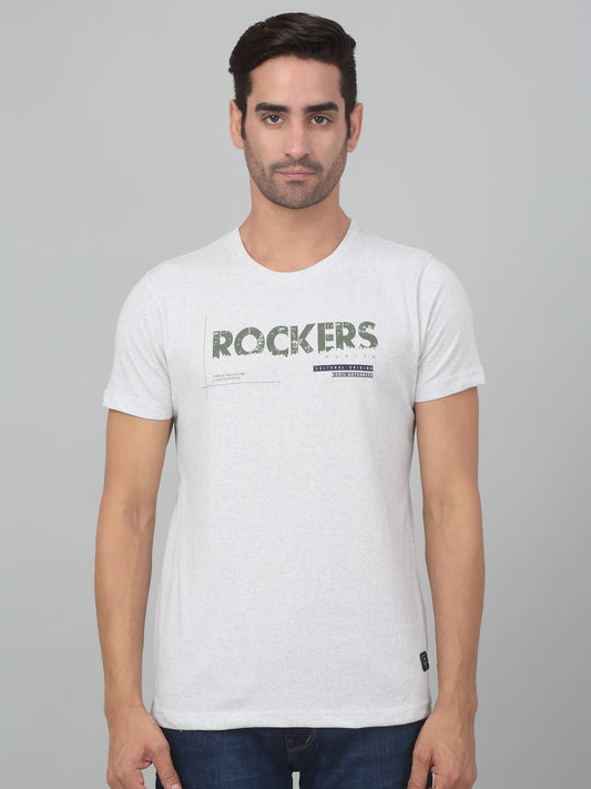 T-Shirt for Men | Breathable & Soft with Color Fastness Regular Fit Round Neck Poly Cotton Fabric Printed Pattern