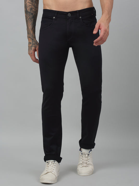 Denim Jeans for Men l Breathable & Soft with Color Fastness Ultra Narrow Fit Cotton Fabric Solid Pattern Button Closure