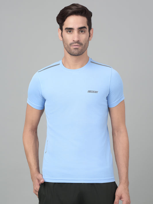 T-Shirt for Men | Breathable & Soft with Color Fastness Regular Fit Round Neck Polyester Fabric Solid Pattern