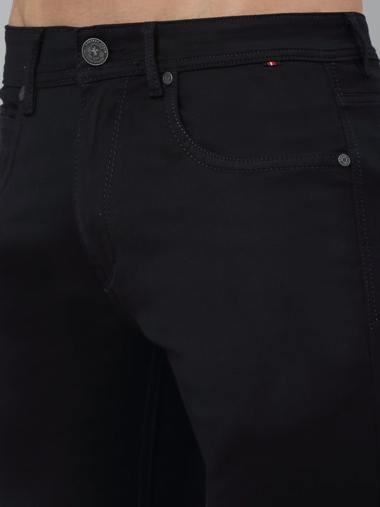 Denim Jeans for Men l Breathable & Soft with Color Fastness Ultra Narrow Fit Cotton Fabric Solid Pattern Button Closure