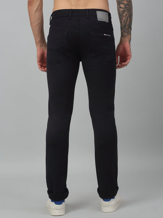 Denim Jeans for Men l Breathable & Soft with Color Fastness Ultra Narrow Fit Cotton Fabric Solid Pattern Button Closure