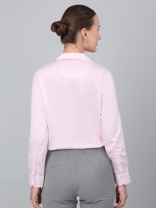Women's Pink Solid Formal Shirt