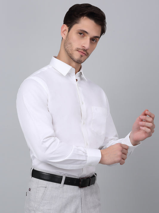Formal Shirt for Men l Breathable & Soft with Color Fastness Regular Fit Spread Collar Neck Cotton Fabric Solid Pattern