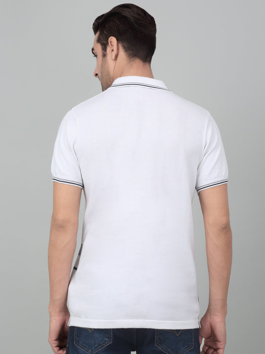 T-Shirt for Men | Breathable & Soft with Color Fastness Regular Fit Polo Neck Cotton Fabric Checkered Pattern