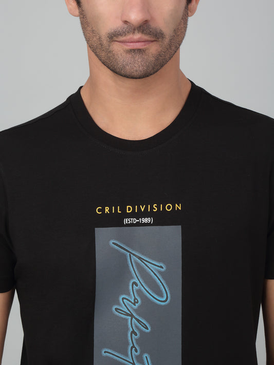 T-Shirt for Men | Breathable & Soft with Color Fastness Regular Fit Round Neck Cotton Blend Fabric Printed Pattern
