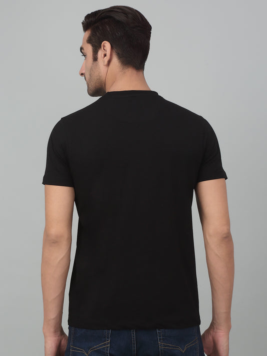 T-Shirt for Men | Breathable & Soft with Color Fastness Regular Fit Round Neck Cotton Blend Fabric Printed Pattern