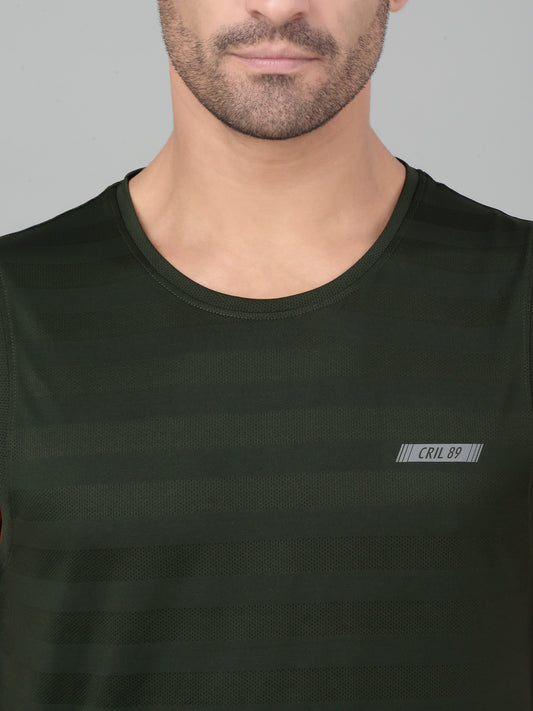 T-Shirt for Men | Breathable & Soft with Color Fastness Regular Fit Round Neck Polyester Fabric Solid Pattern