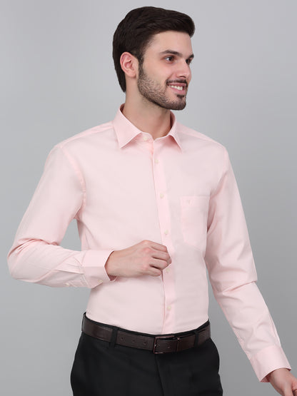 Formal Shirt for Men l Breathable & Soft with Color Fastness Regular Fit Spread Collar Neck Cotton Blend Fabric Solid Pattern