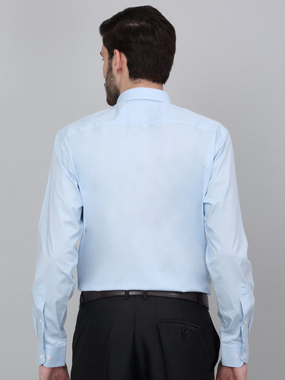 Men's Sky Blue Solid Full Sleeve Formal Shirt