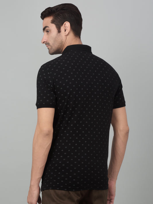 T-Shirt for Men | Breathable & Soft with Color Fastness Regular Fit Polo Neck Poly Cotton Fabric Printed Pattern