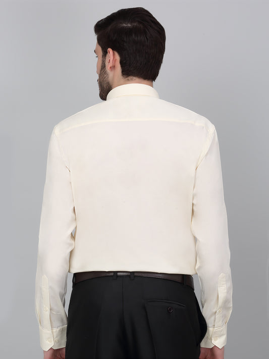 Formal Shirt for Men l Breathable & Soft with Color Fastness Regular Fit Spread Collar Neck Cotton Blend Fabric Solid Pattern