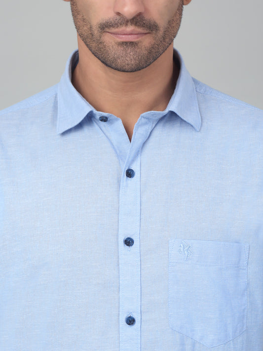 Casual Shirt for Men | Breathable & Soft with Color Fastness Regular Fit Spread Collar Neck Cotton Fabric Solid Pattern