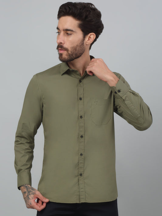 Casual Shirt for Men | Breathable & Soft with Color Fastness Regular Fit Spread Collar Neck Cotton Blend Fabric Solid Pattern