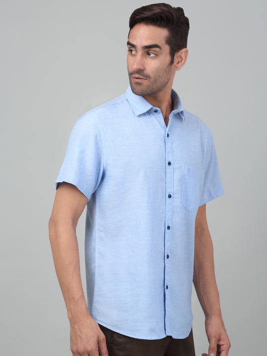 Casual Shirt for Men | Breathable & Soft with Color Fastness Regular Fit Spread Collar Neck Cotton Fabric Solid Pattern