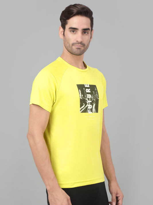 T-Shirt for Men | Breathable & Soft with Color Fastness Regular Fit Round Neck Polyester Fabric Printed Pattern