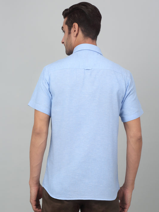 Casual Shirt for Men | Breathable & Soft with Color Fastness Regular Fit Spread Collar Neck Cotton Fabric Solid Pattern