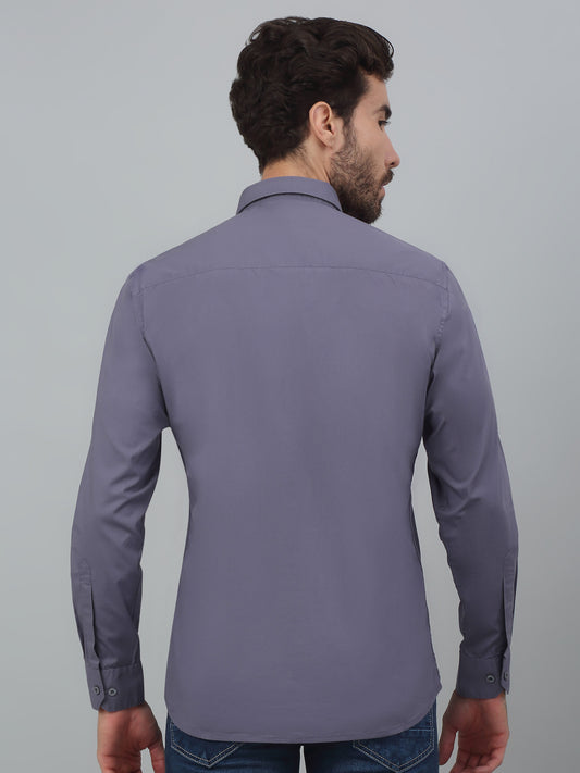 Casual Shirt for Men | Breathable & Soft with Color Fastness Regular Fit Spread Collar Neck Cotton Blend Fabric Solid Pattern