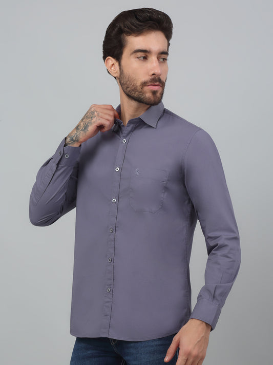 Casual Shirt for Men | Breathable & Soft with Color Fastness Regular Fit Spread Collar Neck Cotton Blend Fabric Solid Pattern