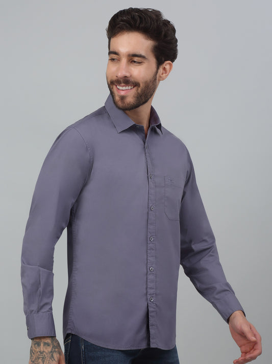 Casual Shirt for Men | Breathable & Soft with Color Fastness Regular Fit Spread Collar Neck Cotton Blend Fabric Solid Pattern