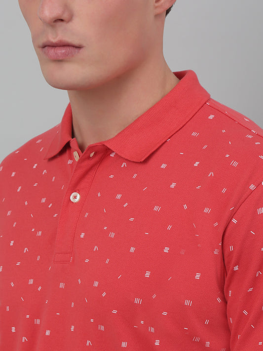 T-Shirt for Men | Breathable & Soft with Color Fastness Regular Fit Polo Neck Poly Cotton Fabric Printed Pattern