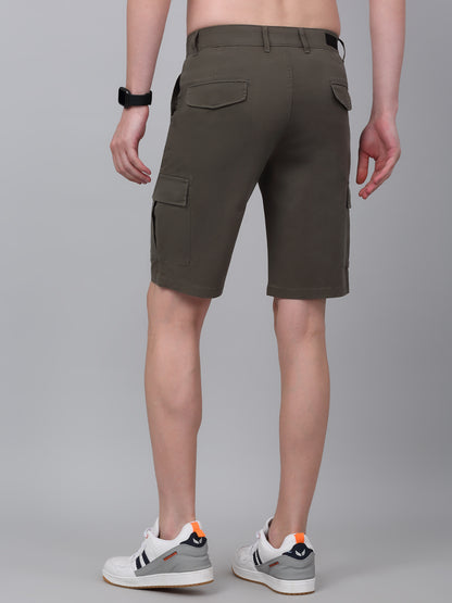 Men's Olive Green Solid Bermuda