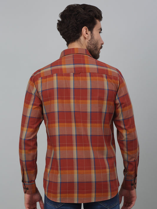 Casual Shirt for Men | Breathable & Soft with Color Fastness Regular Fit Spread Collar Neck Cotton Fabric Checkered Pattern