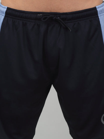 Men's Navy Blue Solid Stretchable Activewear Shorts