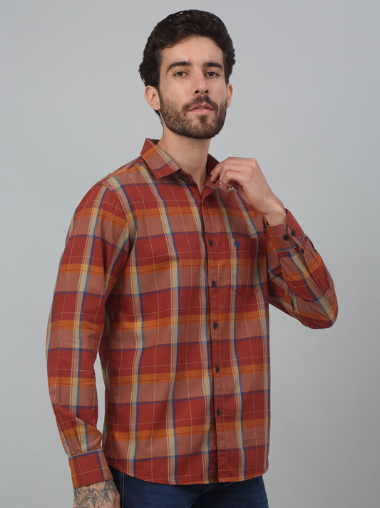 Casual Shirt for Men | Breathable & Soft with Color Fastness Regular Fit Spread Collar Neck Cotton Fabric Checkered Pattern