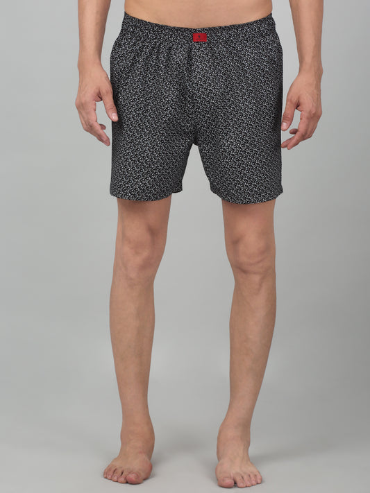 Men's Black Printed Boxer