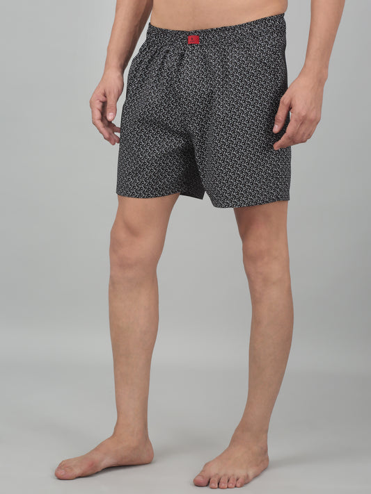 Men's Black Printed Boxer