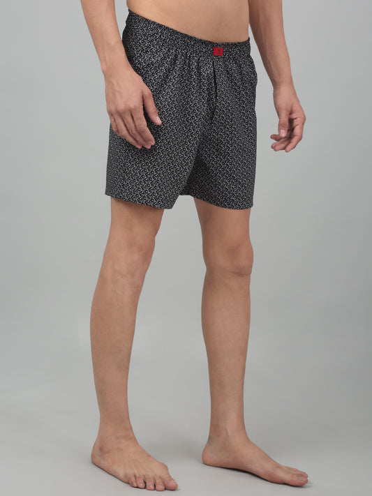 Men's Black Printed Boxer